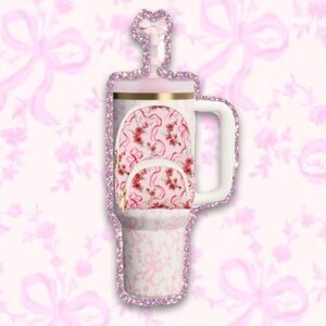 LOVESHACKFANCY Stanley Holiday Quencher 40oz coquette bow chantilly